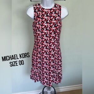 Michael Kors Red and Black Floral Dress